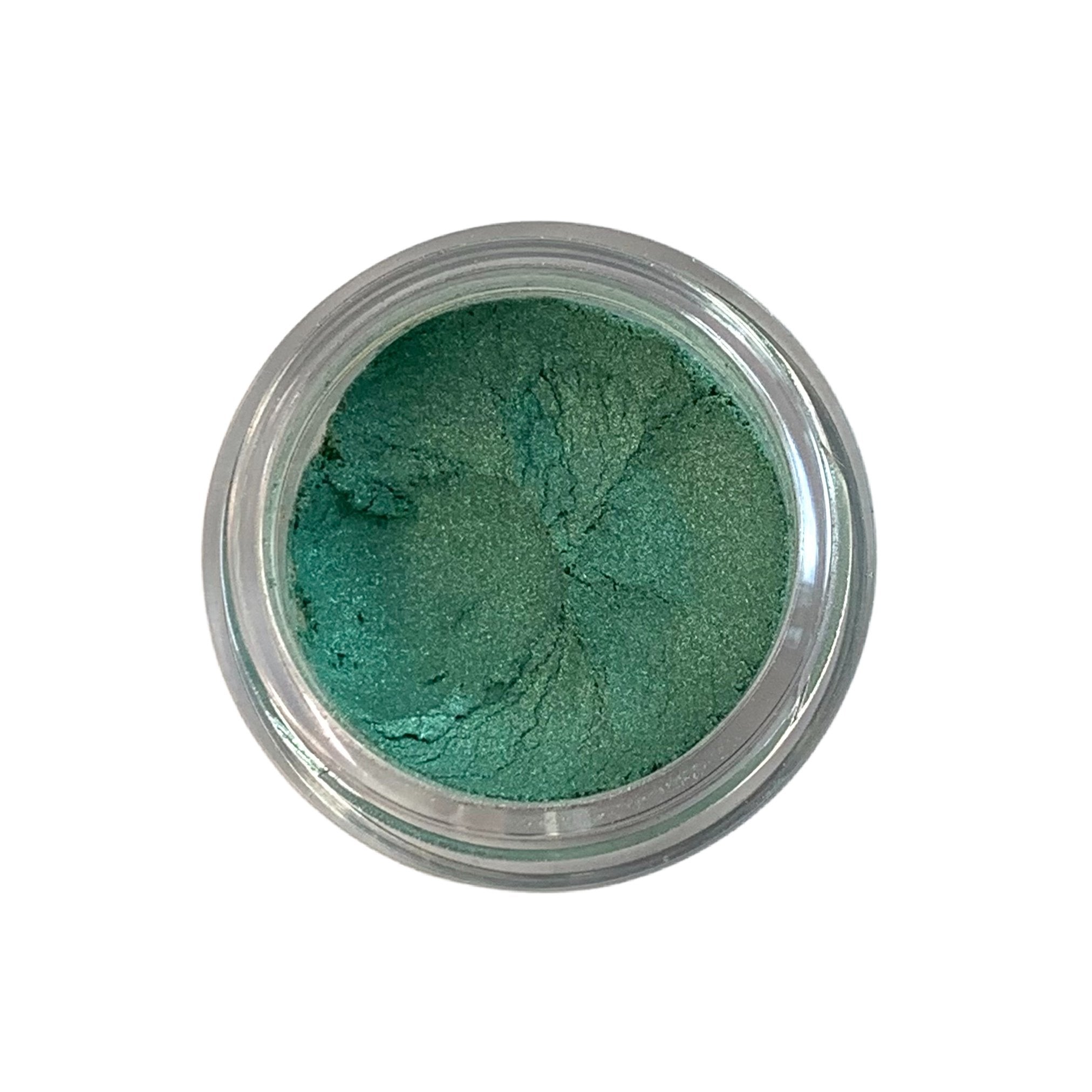enchanted - an earthy green loose mineral eyeshadow. comes in a 10gram sifter jar, vegan and cruelty free.